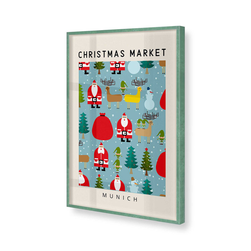 Marché de Noël de Munich, H 15 po x l 12 po, Cadre simple citronnelle
