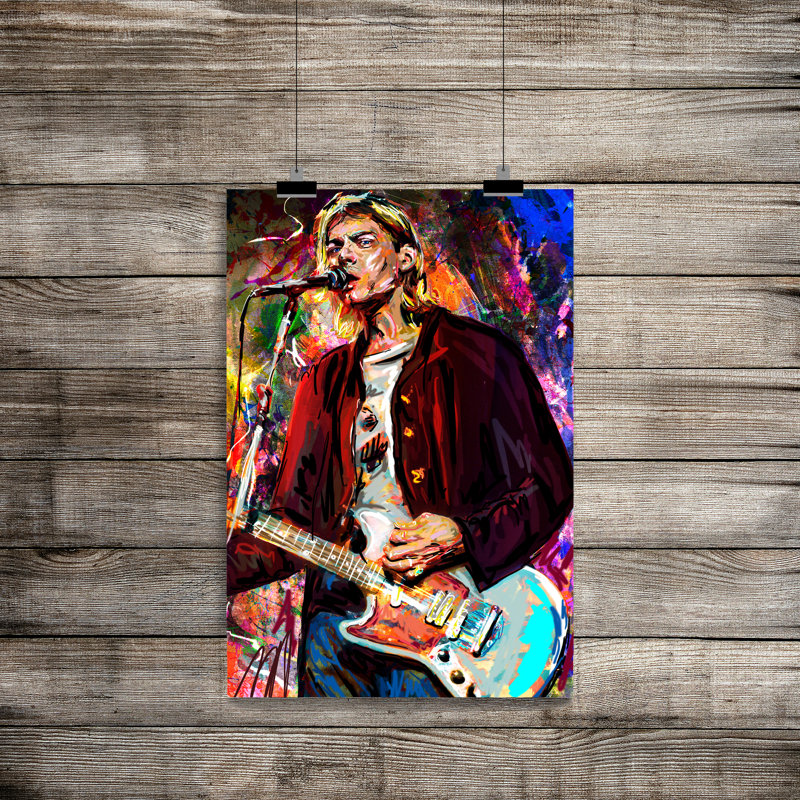 Kurt Cobain - Nirvana - «Lake of Fire» par Rockchromatique - impression sans cadre, L 12 po x H 18 po