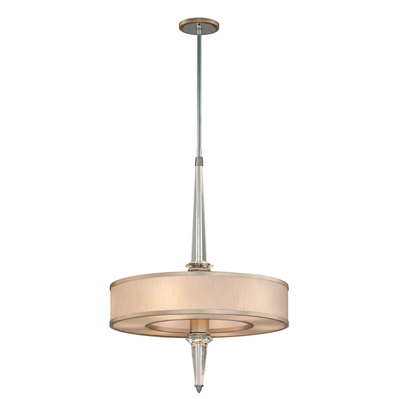 Harlow 6 - Light Unique / Statement Drum Chandelier with Crystal Accents