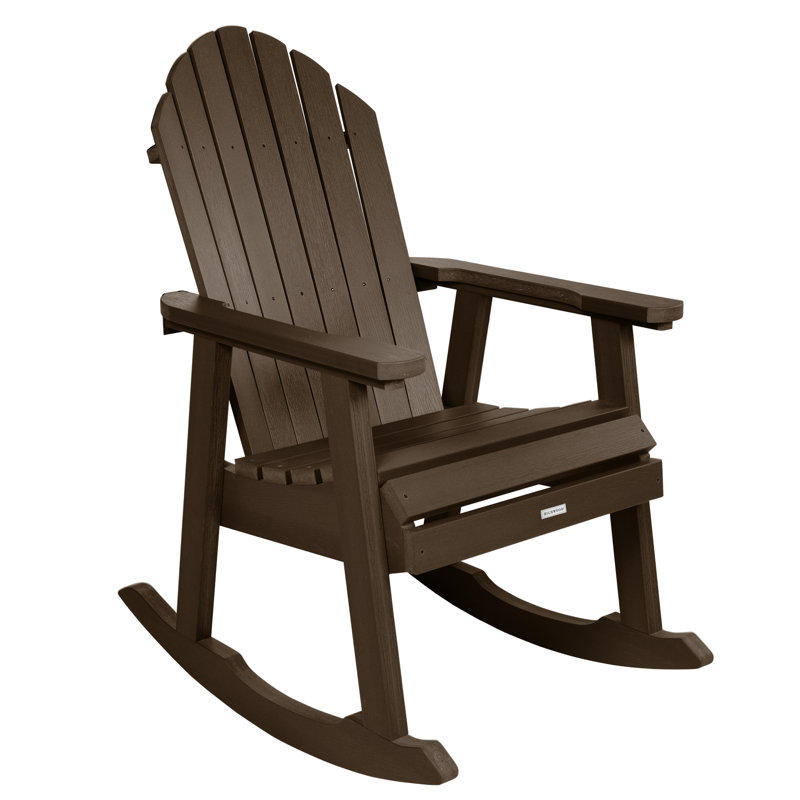 Hamilton Recycled Plastic Adirondack Rocking Chair, Weathered Acorn