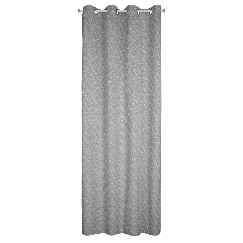 Abdulhakim Eyelet Semi Sheer Curtain, Steel
