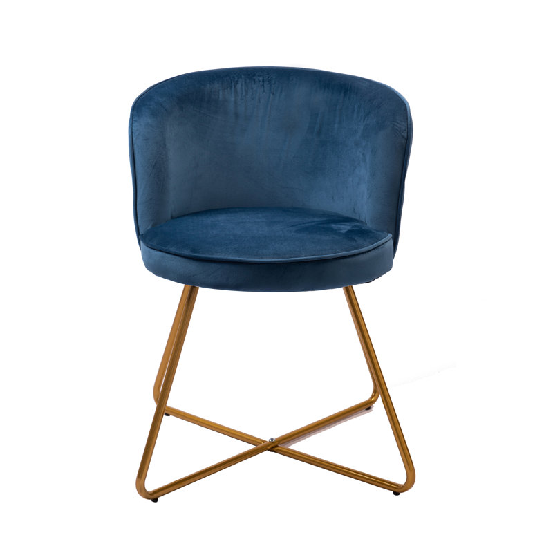 48cm H Velvet Upholstered Armchair, Blue