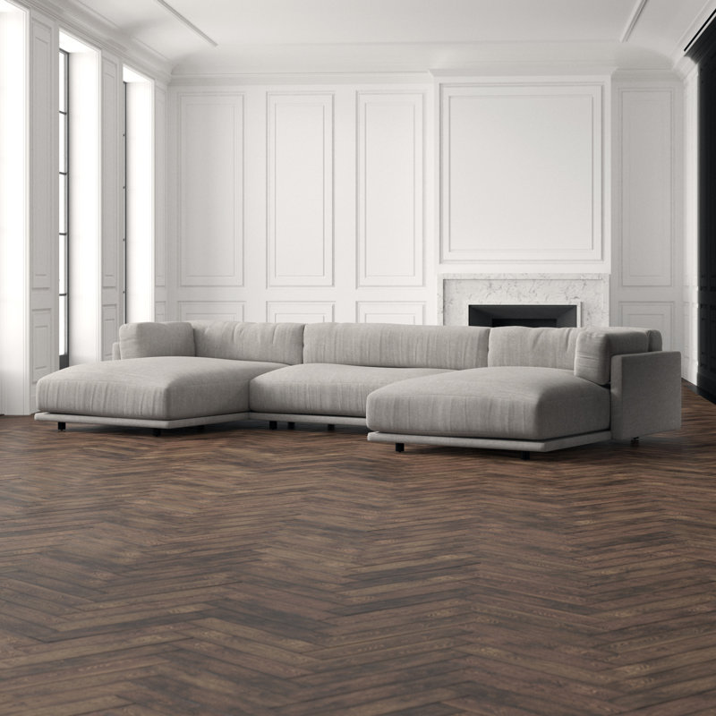 Sunday Sectional, Agnew Gray Textured Basketweave