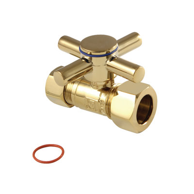 Kingston Brass Concord 5/8-Inch OD Comp x 1/2-Inch OD Comp Quarter-Turn Straight Stop Valve