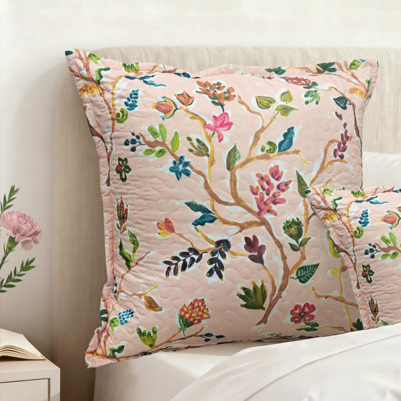 Couvre-oreiller matelassé Lauren, Rosé