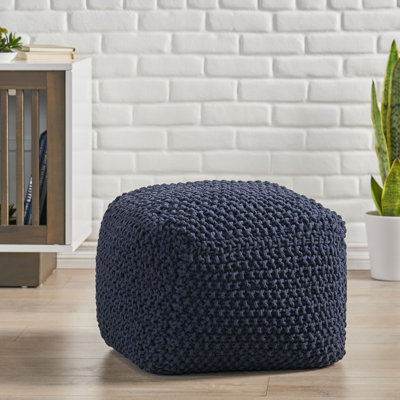 Pouf carré en coton de 20,5 po de large Corin