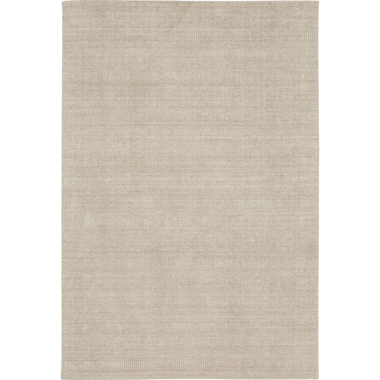 Beige Hand-Woven Wool Rug, Rectangle 5' x 8'