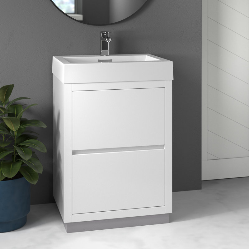 Ensemble de meuble-lavabo simple 35 po Royka, Blanc, Blanc