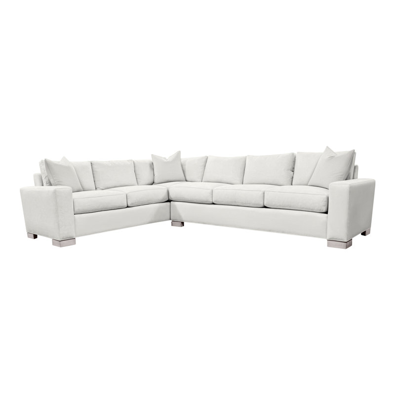 Canapé modulaire 2 pièces American Bungalow Claremont, Mélange de lin neige Tommy, Gris colombe