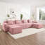 Canapé modulaire modulaire en forme de U sans siège à 4 places, canapé modulaire Cloud avec assise profonde, canapé modulaire moderne à 4 places avec coussins décoratifs et 2 repose-pieds amovibles, tissu en velours côtelé-1405206576