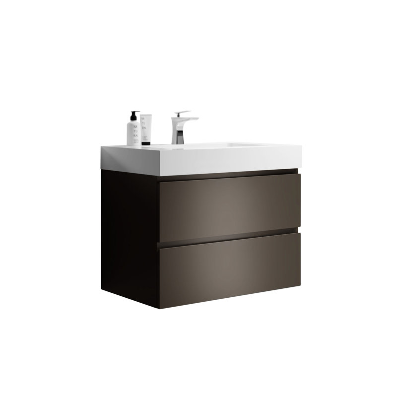 Meuble-lavabo de salle de bain 30 po avec tiroir Alice, Gris