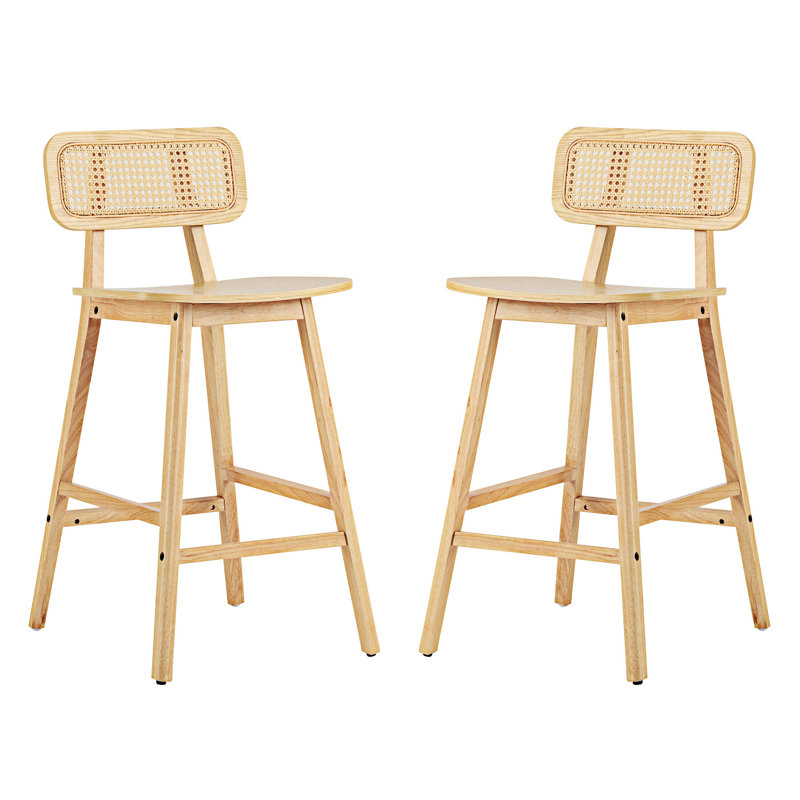 Ensemble de 2 chaises d'appoint en bois, Naturel
