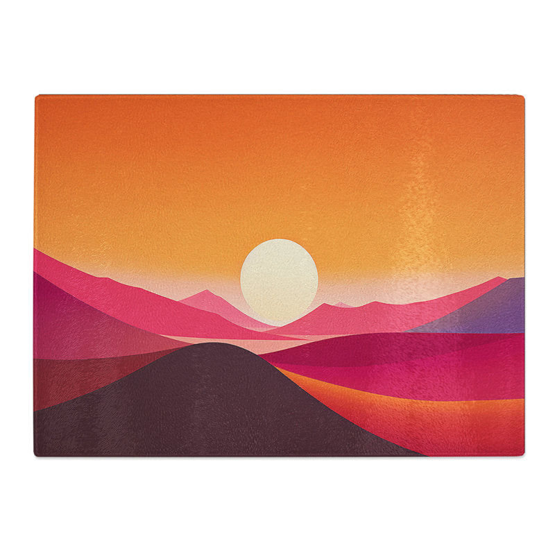 Sunset Minimalism No.4  Glass Chopping Board