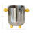 Stainless Steel Ice Bucket with Citron Color Enameled Ball Handles and Feet
