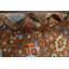 Tapis brun en laine noué à la main de conception unique 9 pi 0 po x 12 pi 5 po New Age