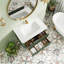 Ensemble de meuble-lavabo mural simple flottant vert avec lavabo 36 po entièrement assemblé-130462671