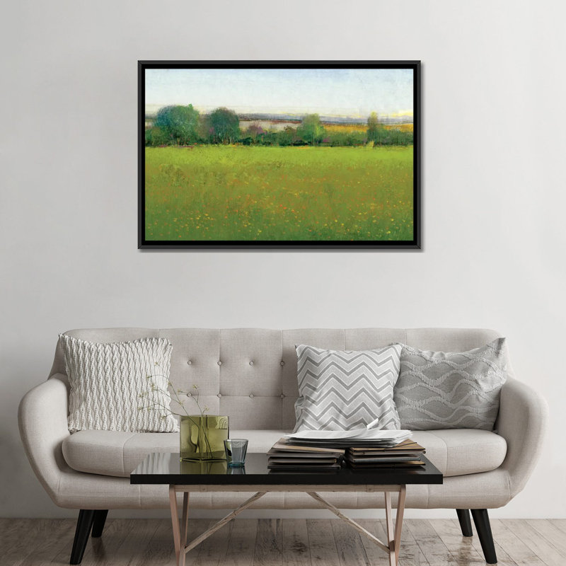 « verdoyants d’un naturel ii », impression sur toile, H 18 po x l 26 po x P 1,5 po, Toile avec cadre noir, Pas de tapis