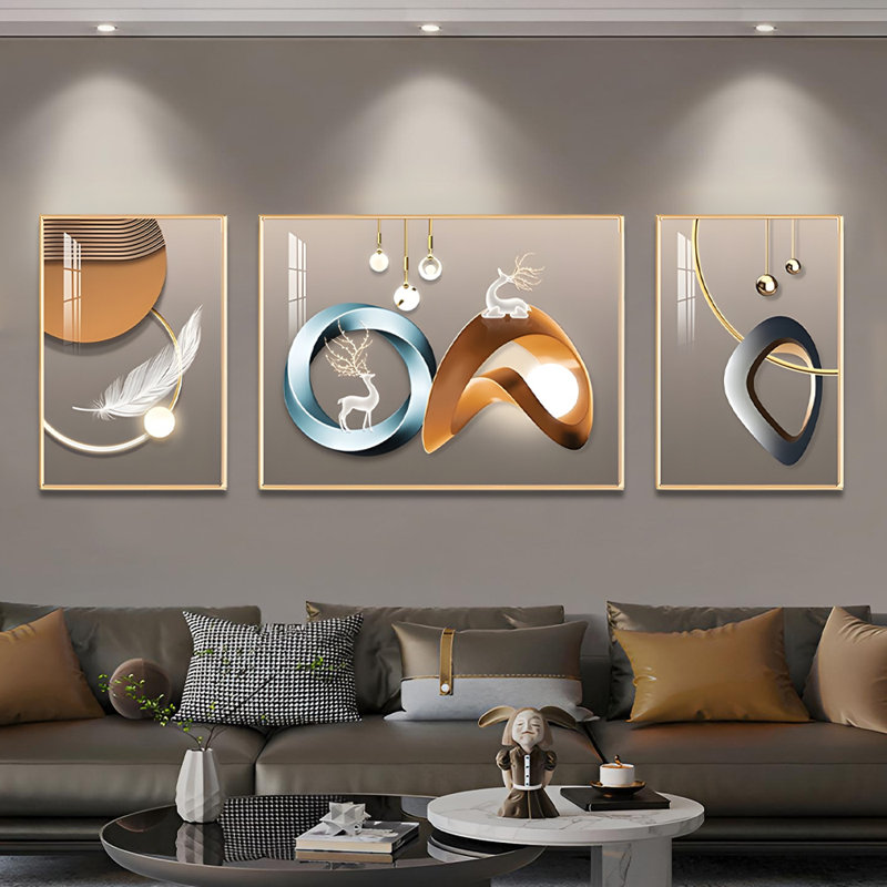 3 - Pieces, 31.49" H x 90.55" W x 1.18" D