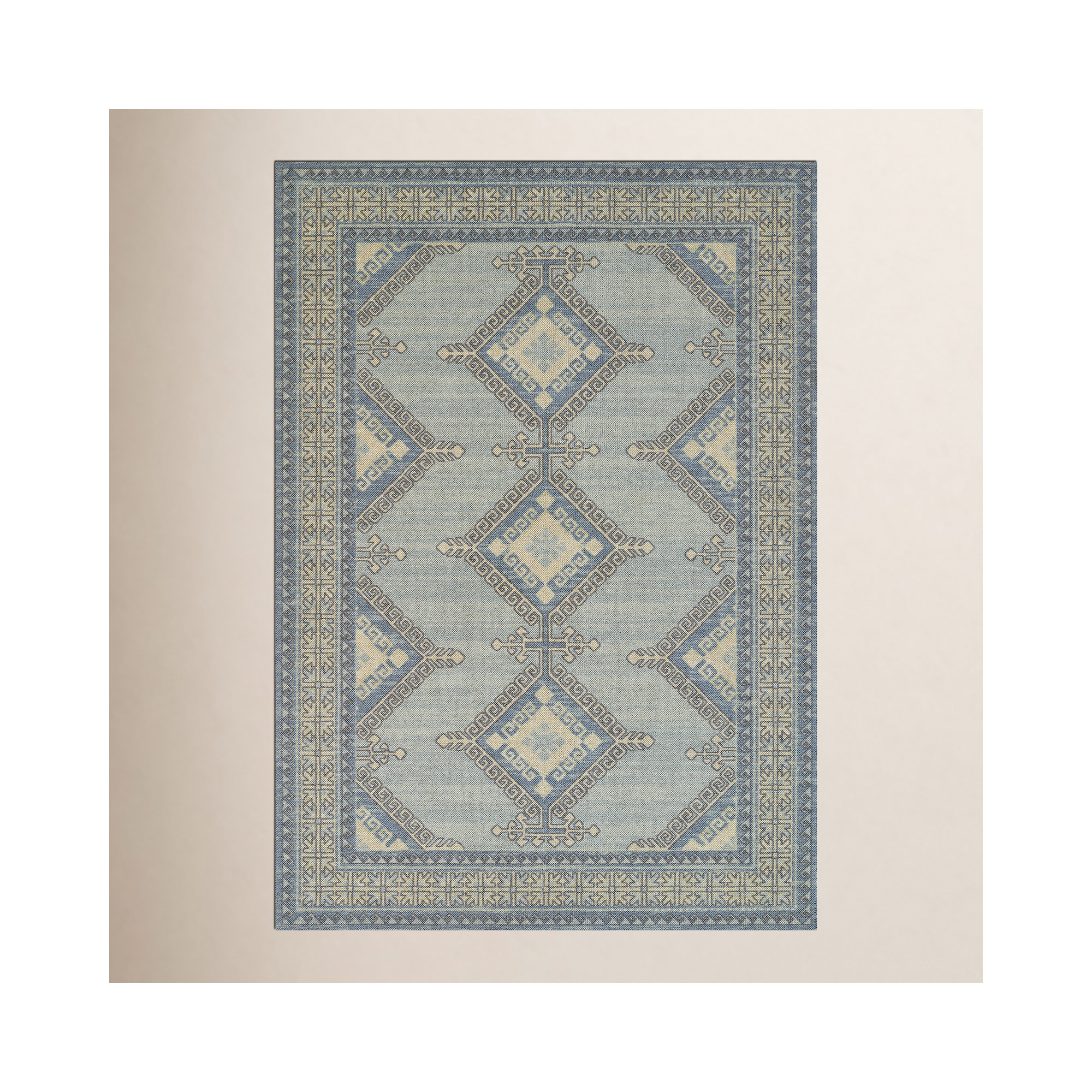 Aldona Blue/Brown Rug, Rectangle 7'9" x 9'10"