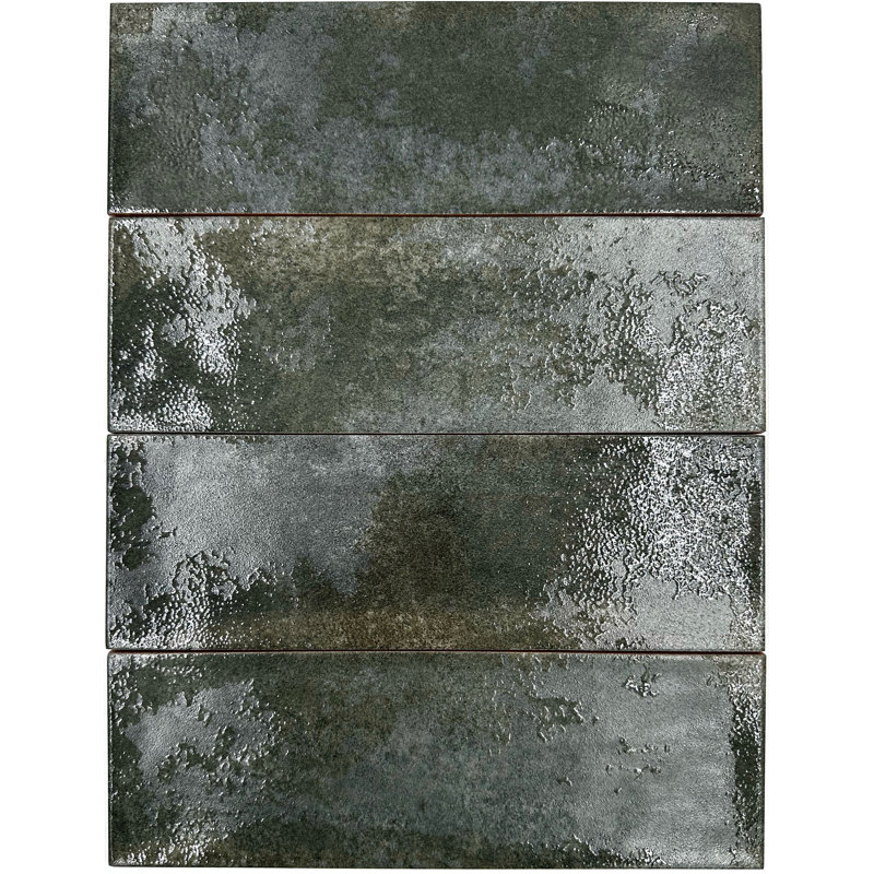 Venezia 4" x 12" Ceramic Wall Tile, Evergreen