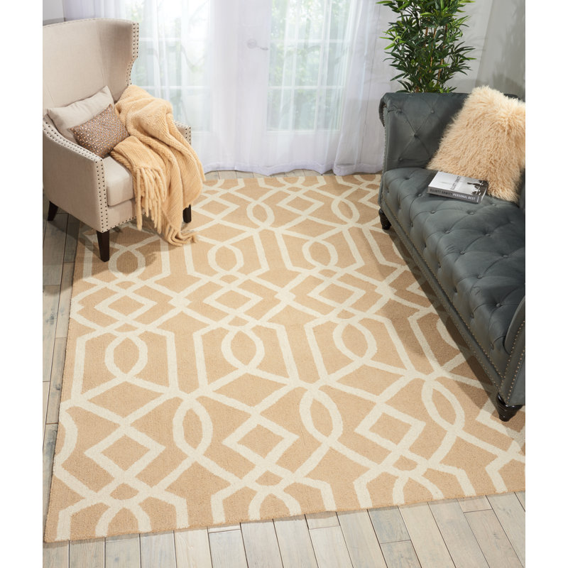 Acevedo Geometric Wool Hand Woven Area Rug, Rectangle 152 x 213cm