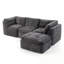Canapé modulaire en L en chenille avec repose-pieds et coussin moelleux-1518706463