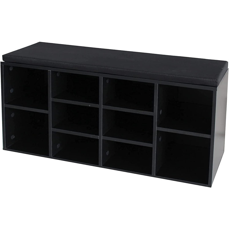 Kimber Upholstered Storage Bench, Black