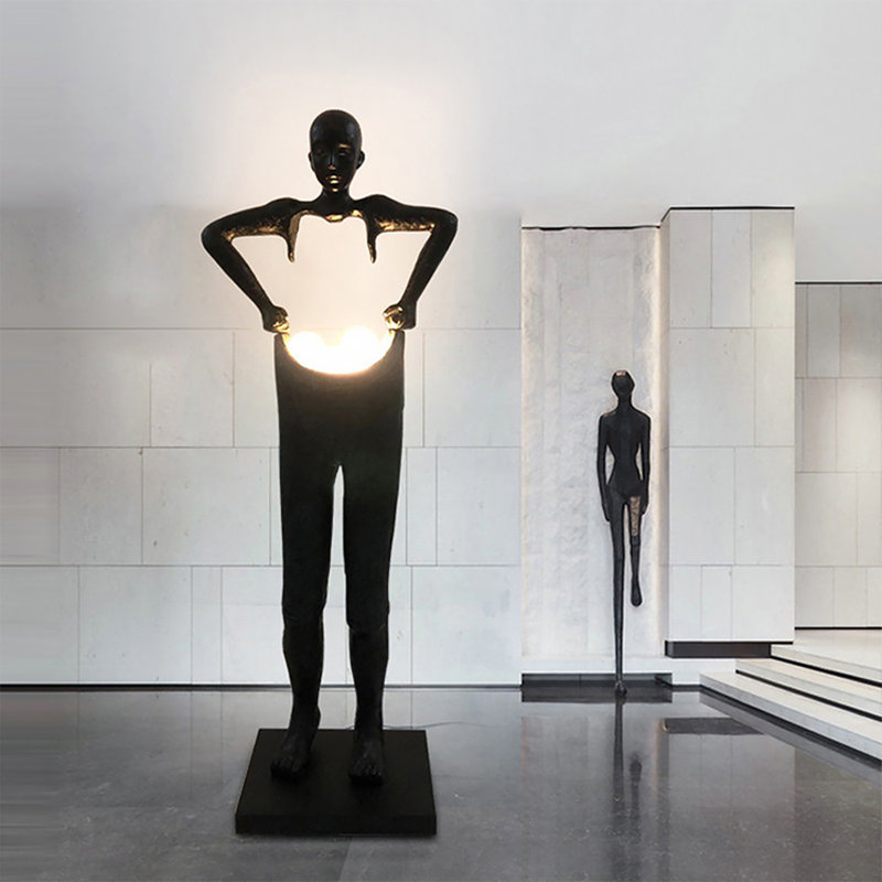Lampe sur pied en fibre de verre moderne et minimaliste