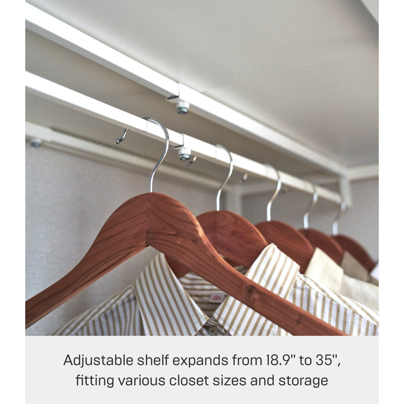White Steel Expandable Suitcase Rack with Storage Bar