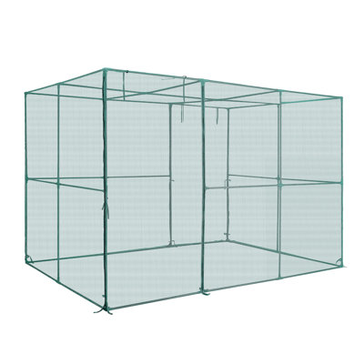 Crop Cage, 9.5 x 6.36 x 6.36 ft Plant Protection Tent with Zippered Door, Wind-Resistant Tall Crop Cage, Easy to Install, Outdoor Raised Bed Cover, Tomato Plant Netting for Garden Patio Lawn