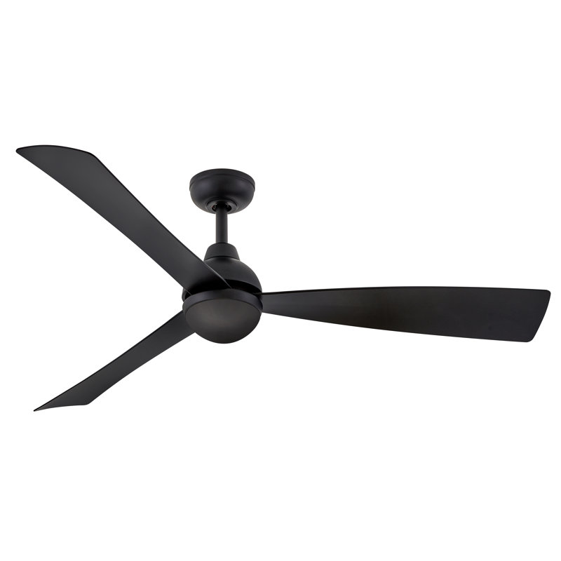 Ventilateur de plafond avec lumières DEL Brona, Noir mat, 56"