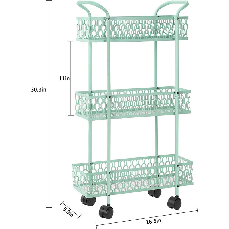 16.5'' W Utility Cart with Wheels, Green