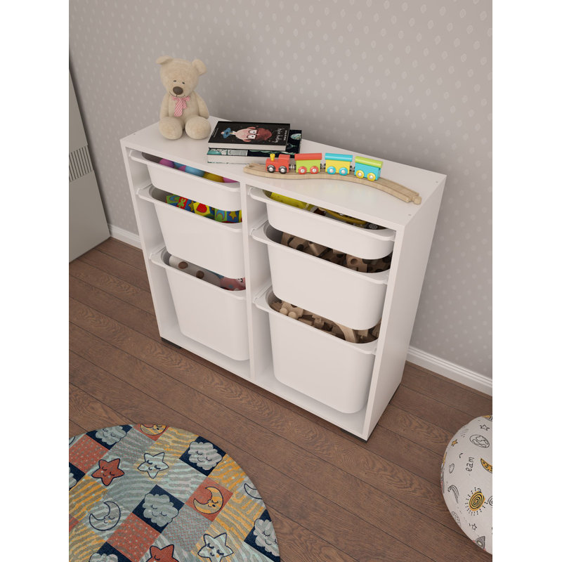 Armoire polyvalente moderne, blanche, 35,4 x 33,1 x 11,8 pouces | 100% panneau de particules enduit de mélamine, épaisseur: 0,7 pouce | Comprend de nombreuses tablettes, des pieds en plastique et une conception murale | Idéal pour le bureau à domicile, le salon et les solutions de rangement