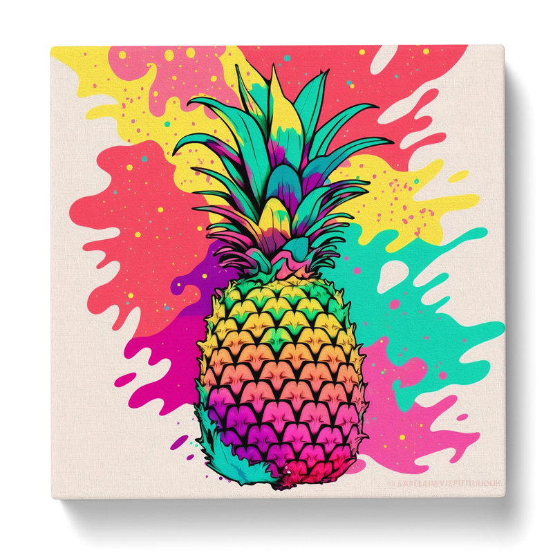 Pineapple Fauvism - Wrapped Canvas, 35cm H x 35cm W x 3cm D