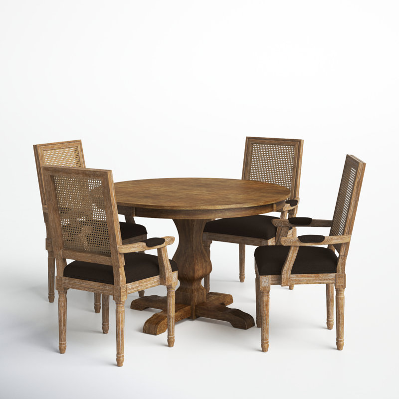 Ensemble repas pour 4 personnes Bushey, Naturel, Naturel, Naturel / brun