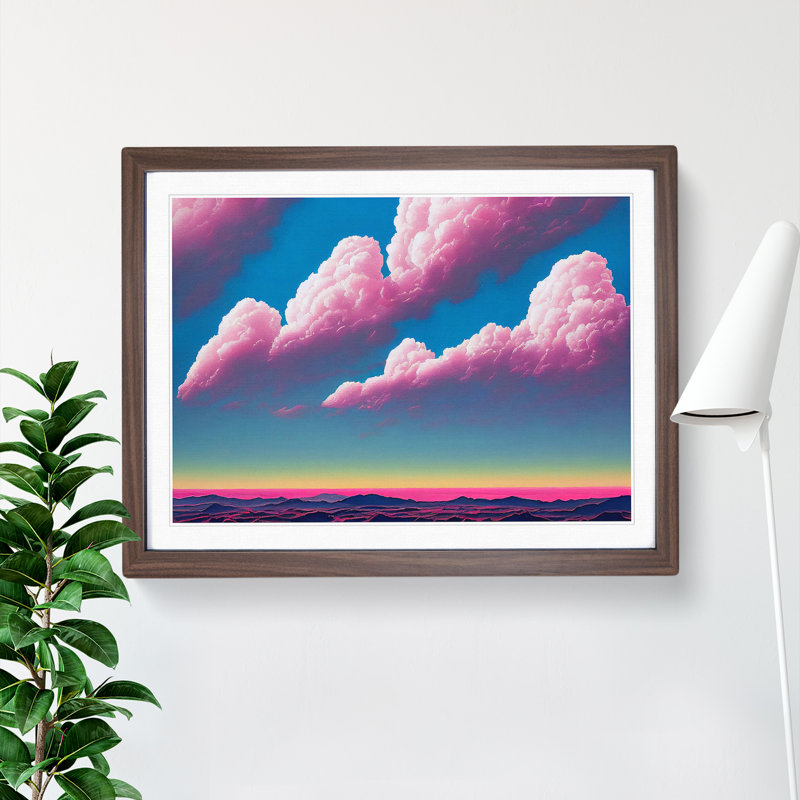 Beautiful Clouds Vol.1 - Single Picture Frame Print, 25cm H x 34cm W x 2cm D, Brown Framed