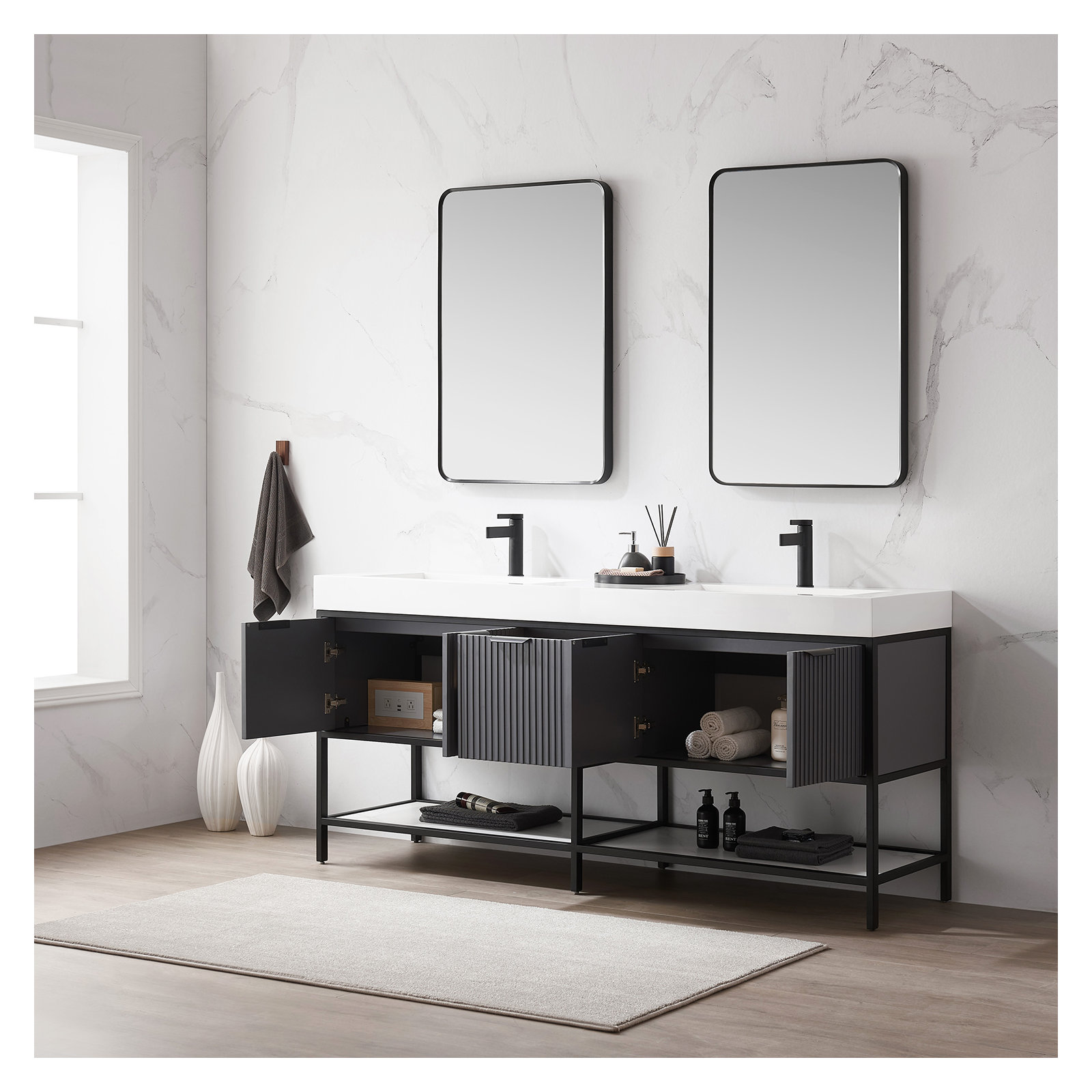 Avonmore 71.7'' Double Bathroom Vanity, Gray
