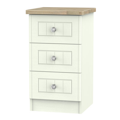 Fully Assembled Zenfield 3 Drawer Bedside Table