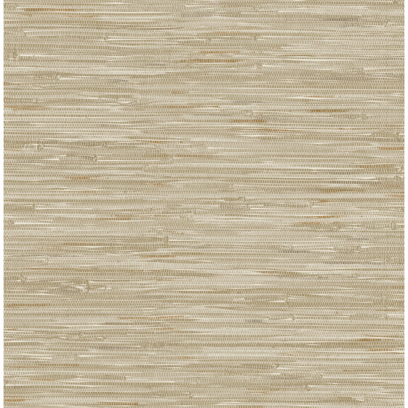 Exhale Light Brown Woven Faux Grasscloth Wallpaper, Brown