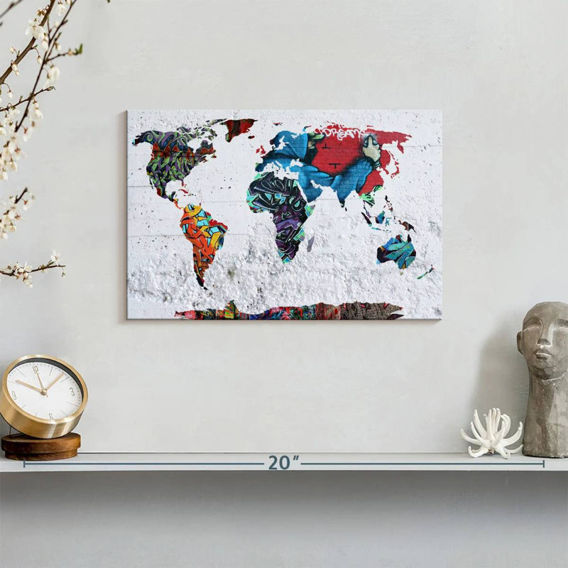Aliaz Map Graffiti, 8" H x 12" W