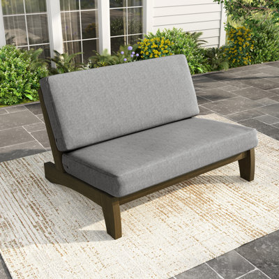 Polett Teak Wood Patio Outdoor Armless Lounge Chair