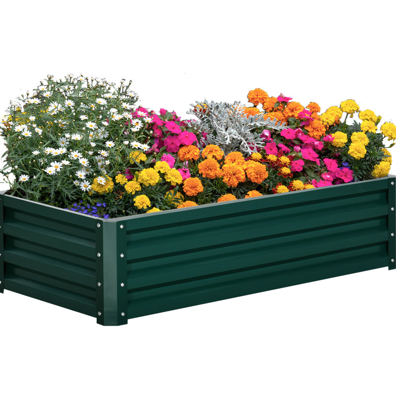 Lit de jardin surélevé galvanisé L 46,8 po x l 23,5 po x H 12 po, - Construisez un avec des plantes et des fleurs, facile à installer pour les légumes et les herbes
