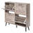 Barn Door 4 Flip Black Handles Glued Particleboard Embossed Natural Legs Shoe Cabinet 41.7In-1660010318