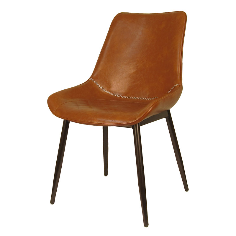 Chaise d'appoint rembourrée en métal brun