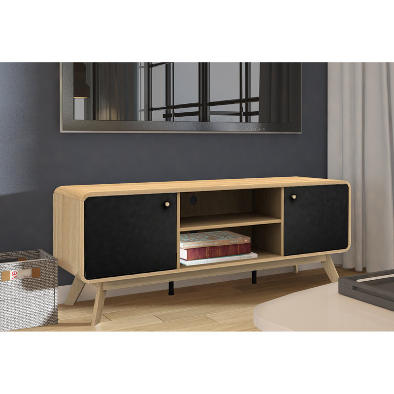 Justine TV Stand for TVs up to 60", Oak/Black