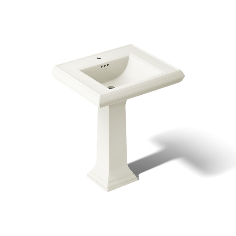 Memoirs Classic 27-1/4" rectangular pedestal bathroom sink, Biscuit, Single Hole