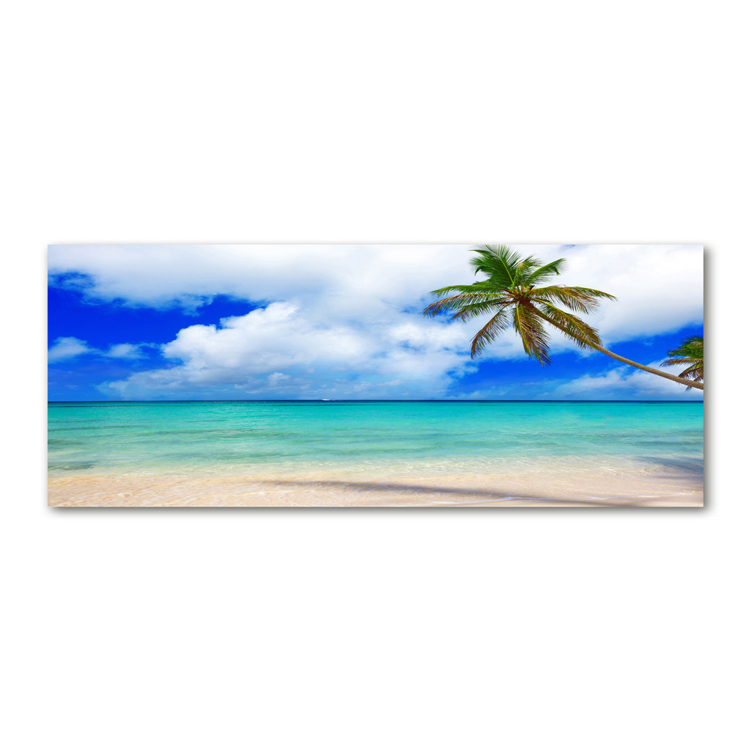 Leinwanddruck - Wandkunst - Drucke auf Leinwand - 125X50 Bild Bildthema: Karibischer Strand