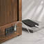 Queen Murphy Bed, Pine Wood Cabinet Bed, USB Charging Station, Geometric Decor Panel, Light Walnut-607727877