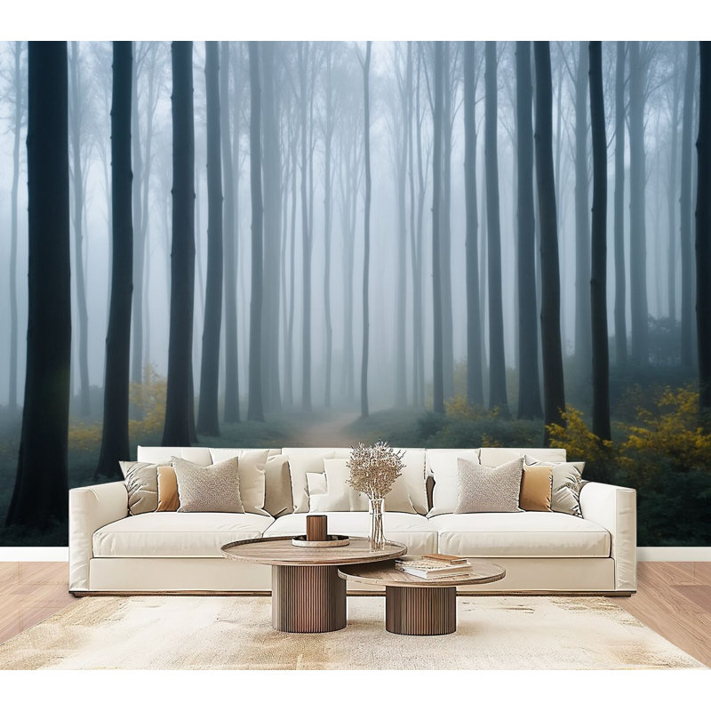 Papier peint auto-adhésif Misty Forest, L 96 po x l 69 po