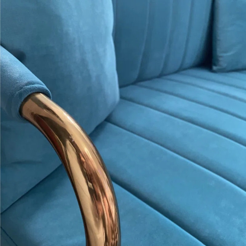 Kynnadi 62'' Velvet Futon And Mattress, Turquoise Velvet